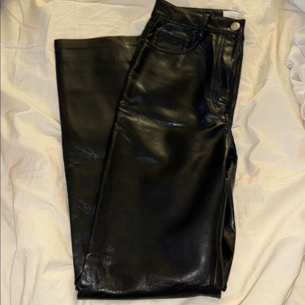Black Faux Leather Pants Aritzia Melina size 4
